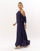 Vestido-Longo-Viscose-Decote-Colar-Pedrarias-Marinho-