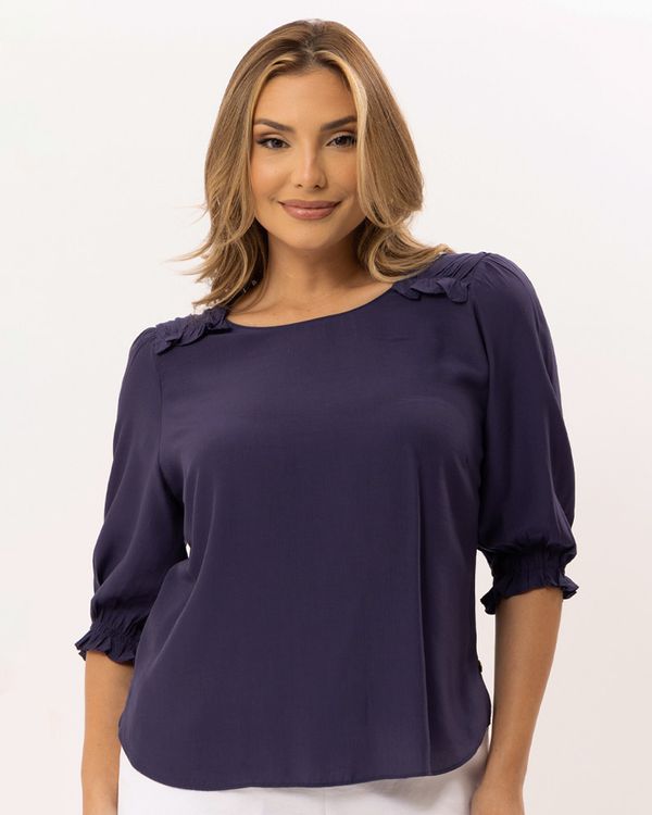 Blusa-Viscose-Pala-Franzida-e-Mangas-Balone-Marinho