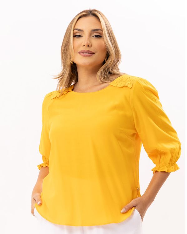 Blusa-Viscose-Pala-Franzida-e-Mangas-Balone-Amarelo