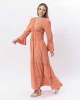 Vestido-Longo-Viscose-Textura-Linho-Decote-Transpassado-Terracota